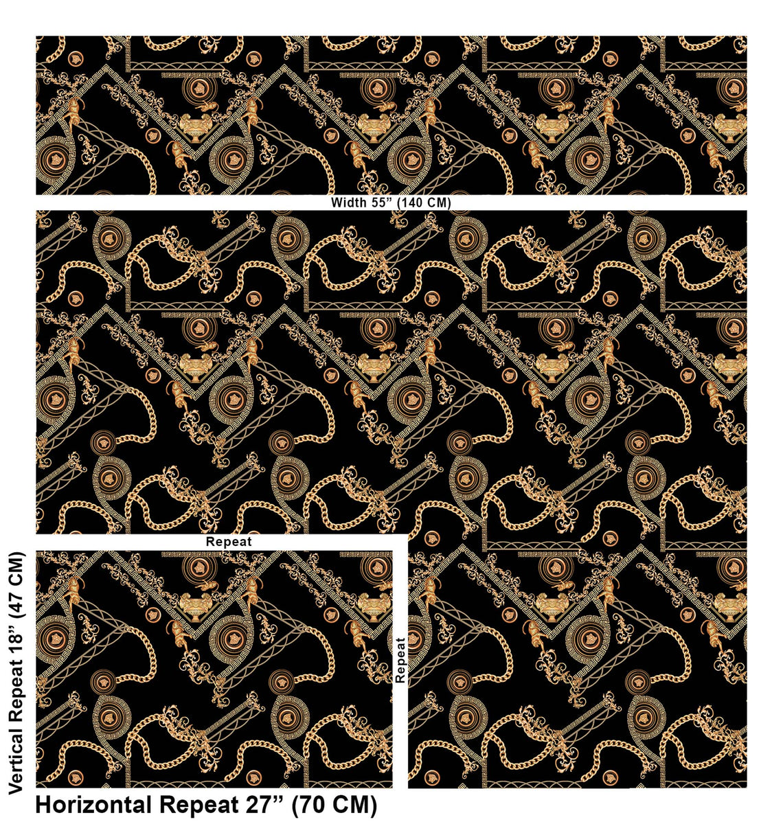 Velvet Vintage Baroque Printed Home Decor Fabric, Retro Greek Cup Print  Fabric for Upholstery, Cushion Fabric, Curtain Fabric, Drape Fabric –  Vellato Tex