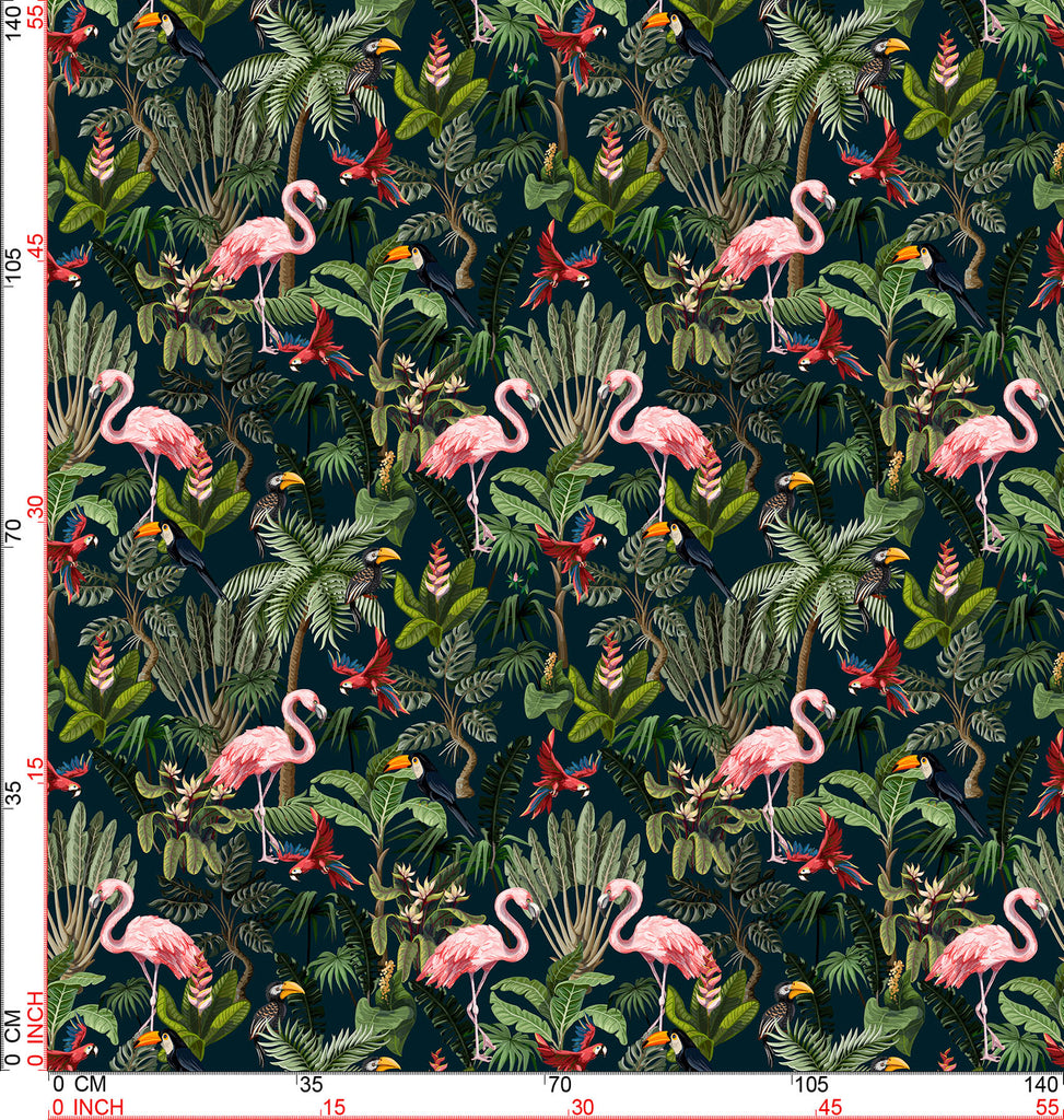 Forest and Flamingo Pattern