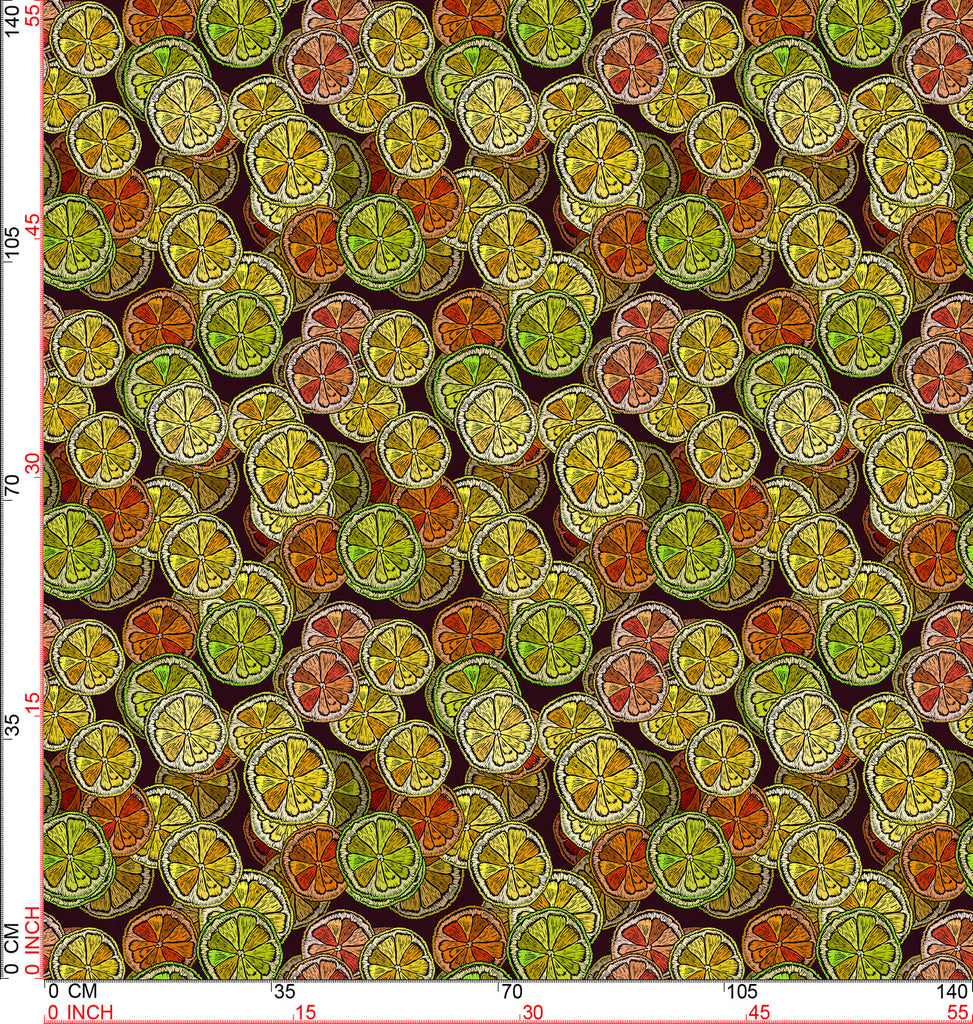 Lemon Slice, Embroidery Simulated Fresh Fruits